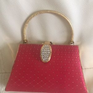 Elegant Satin. Red and Gold. Silk Clutches.